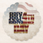 グランジデザイン アメリカ独立記念日 7月4日 ペーパーコースター (正面)