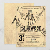 グランジドクロの手 ハロウィンコスチューム パーティー 招待状 (正面/裏面)