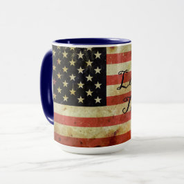 グランジドザインのアメリカ国旗マグカップ 自由の国 マグカップ