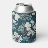 グランジハイビスカス、熱帯フローラ壁紙。 缶クーラー (缶裏面)