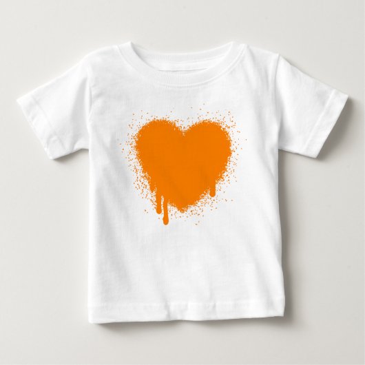 グランジハート – オレンジ ベビーTシャツ (正面)