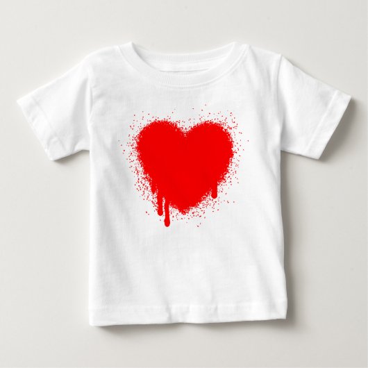 グランジハート – 赤 ベビーTシャツ (正面)