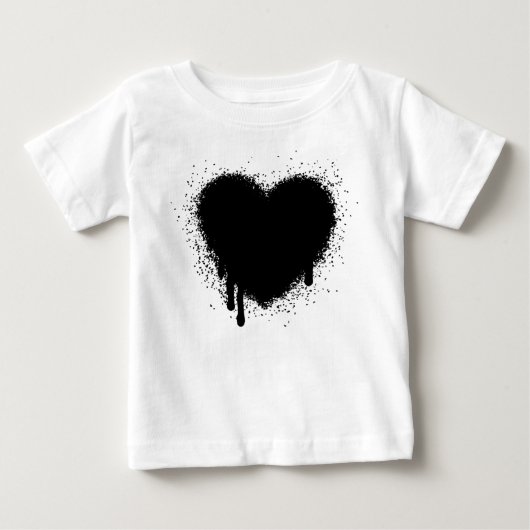 グランジハート – 黒 ベビーTシャツ (正面)