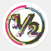 グランジハーフシンボルクラシックラウンドステッカー ラウンドシール (正面)