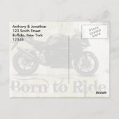 グランジバイクもしくは自転車に乗る人結婚の感謝 ポストカード (裏面)