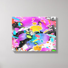 グランジパンクのスプラッターアート キャンバスプリント