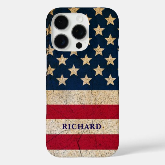 グランジビンテージアメリカ国旗 Case-Mate iPhoneケース (裏面)
