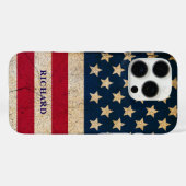 グランジビンテージアメリカ国旗 Case-Mate iPhoneケース (裏面 (横))