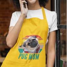 グランジビンテージ風ダメージプリント パグ 写真 Dog Mom