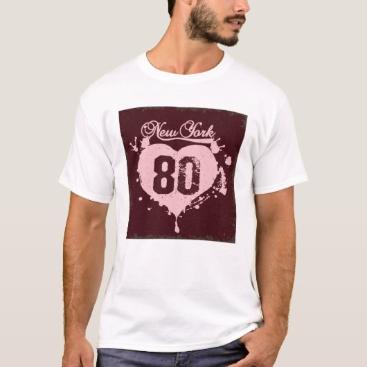 グランジピンクハートニューヨークTシャツ Tシャツ (正面)