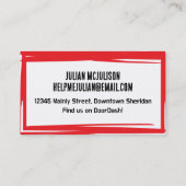 グランジファンキー料理ケータリング 名刺 (裏面)