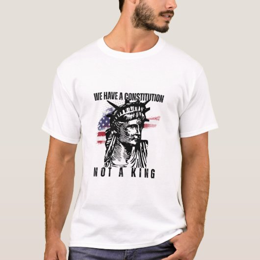 グランジフラッグアートの自由の女神胸像 Tシャツ (正面)