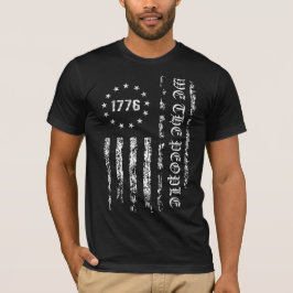 グランジフラッグ 私たちは人民だ 1776 モノクロ Tシャツ
