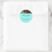 グランジフローラシールサロンスパブルーブラウン2 ラウンドシール (バッグ)