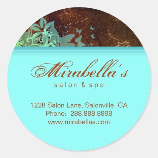 グランジフローラシールサロンスパブルーブラウン2 ラウンドシール (正面)