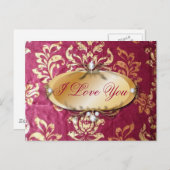 グランジフローラビクトリアン金ゴールド ポストカード (正面/裏面)