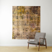 グランジフローラ音楽ヴィンテージ植物壁 タペストリー (インサイチュ)