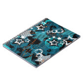 グランジポップな星柄、子供向けの遊び心あふれるデザイン。 ノートブック (左側)