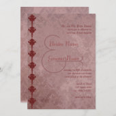 グランジマルーンダマスウェディング招待状 招待状 (正面/裏面)