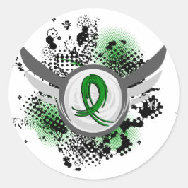 グランジリボンと翼の外傷性脳損傷TBI ラウンドシール