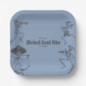 グランジレトロブラックハローウィンパーティ ペーパープレート (正面)