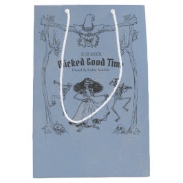 グランジレトロブラックハローウィンパーティ ミディアムペーパーバッグ