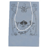 グランジレトロブラックハローウィンパーティ ミディアムペーパーバッグ (裏面)