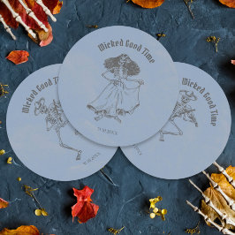 グランジレトロブラックハローウィンパーティ ラウンドシール