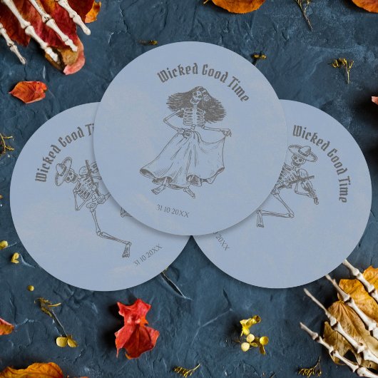 グランジレトロブラックハローウィンパーティ ラウンドシール