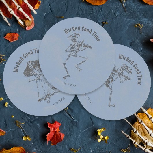 グランジレトロブラックハローウィンパーティ ラウンドシール