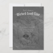 グランジレトロブラックハローウィンパーティ 招待状 (正面)