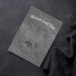 グランジレトロブラックハローウィンパーティ 招待状