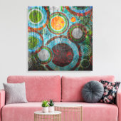 グランジレトロ円 キャンバスプリント (インサイチュ (リビング))