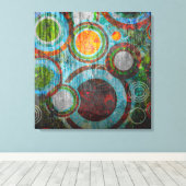 グランジレトロ円 キャンバスプリント (インサイチュ (ウッドフロア))