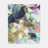 グランジレトロ多角形幾何三角形 フリースブランケット (正面)