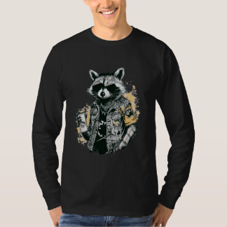 グランジロック ゴミ袋 パンダ ビンテージ パンク アライグマ Tシャツ