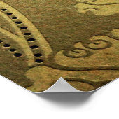 グランジヴィンテージの花柄。 ポスター (角)