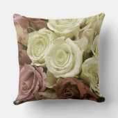 グランジヴィンテージレトロバラ写真花フローラ クッション (裏面)