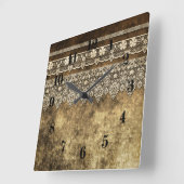 グランジヴィンテージレースのレトロ装飾デザイン スクエア壁時計 (傾斜)