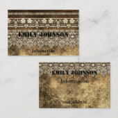 グランジヴィンテージレースのレトロ装飾デザイン 名刺 (正面/裏面)