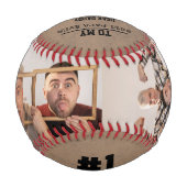 グランジヴィンテージ写真お父さんの日 野球ボール (裏面)