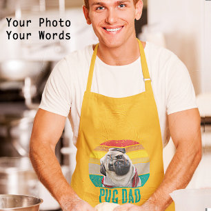 グランジヴィンテージ動揺してパグフォトドッグパパ ロングエプロン