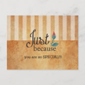 グランジヴィンテージ線ストライプ付 |理由 ポストカード (正面)