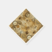 グランジーなルースチック スチームパンク時計（5） スタンダードカクテルナプキン (角)