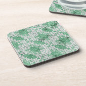 グランジーな緑の角形状 コースター (左側)