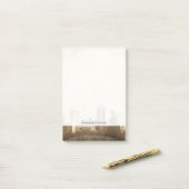 グランジーな都市の背景 ポストイット (デスク上)