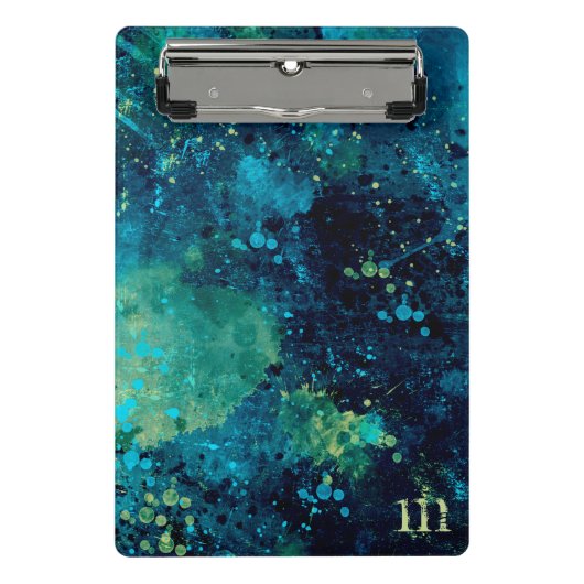 グランジーターコイズと黄 ミニクリップボード (正面)