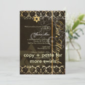 グランジーダマスク バットミツバ・ブラック/ゴールド 招待状 (スタンド正面)