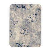 グランジーブラックバタフライパターン マグネット (縦)