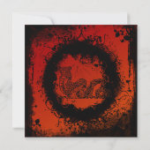 グランジ中国の新年ドラゴン 招待状 (裏面)